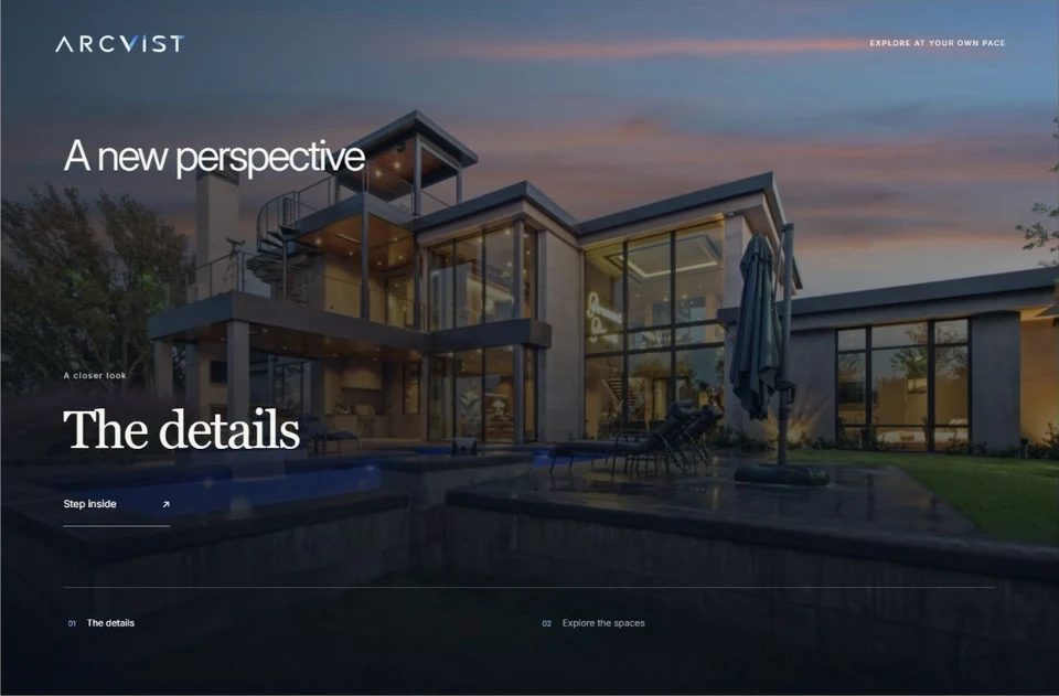 Immersive: Explore a full-screen image through a focused navigation rail.
